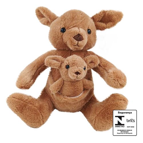 Animais Diversos de Pelúcia C/ Filhote 25cm em Poliéster Fizzy