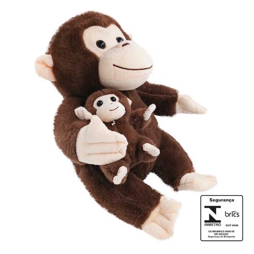 Animais Diversos de Pelúcia C/ Filhote 25cm em Poliéster Fizzy