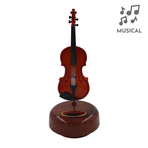 Caixa Musical Violino Decorativo 22cm em Plástico Casa Sorte