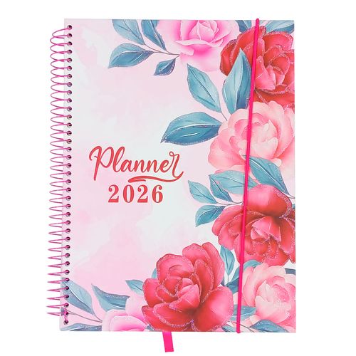 Planner 2026 Flores 17,6x24cm em Papel Interponte