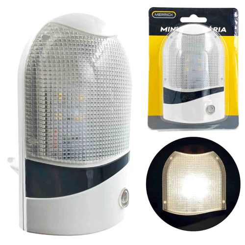 Mini Luminária Tomada LED 9cm em Plástico Merrick