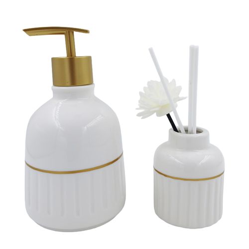 Kit Banheiro 2 Peças em Porcelana Amigold