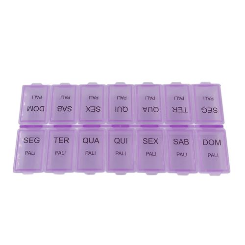 Porta Comprimido Semanal 15x7cm em Plástico Amigold