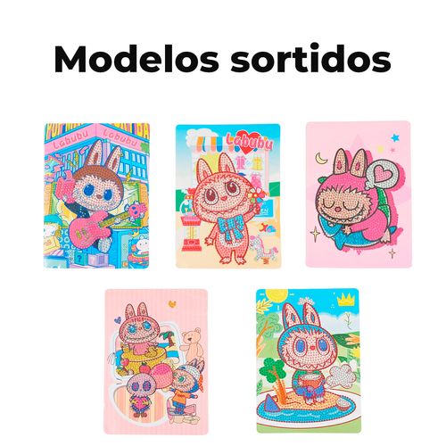 Kit Pintura Diamante Labubu 26x15cm em Papel Michael Judi