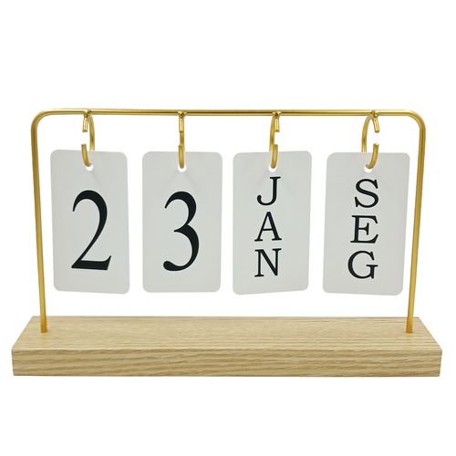 Calendário de Mesa Decorativo 27x17cm em MDF Amigold