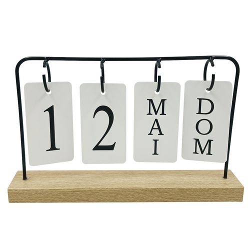 Calendário de Mesa Decorativo 27x17cm em MDF Amigold