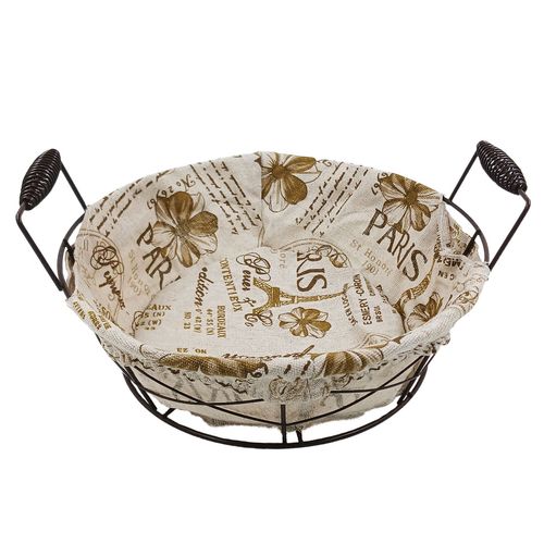 Cesta Redonda P/ Pães 23,5x7cm em Metal Casita