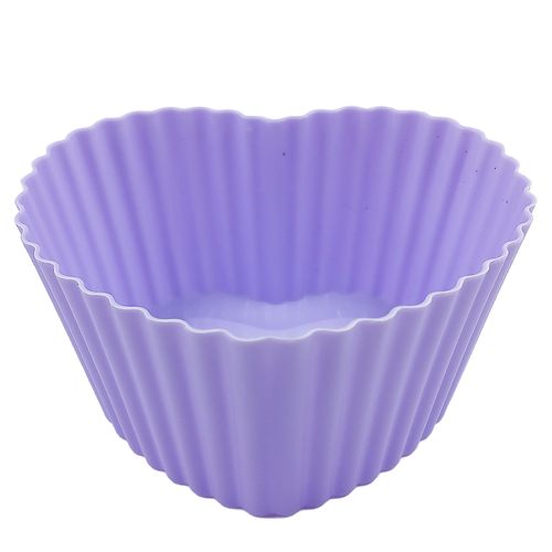 Jogo de Forma P/ Cupcake Coração 6 Peças 85ml em Silicone Fu Xing