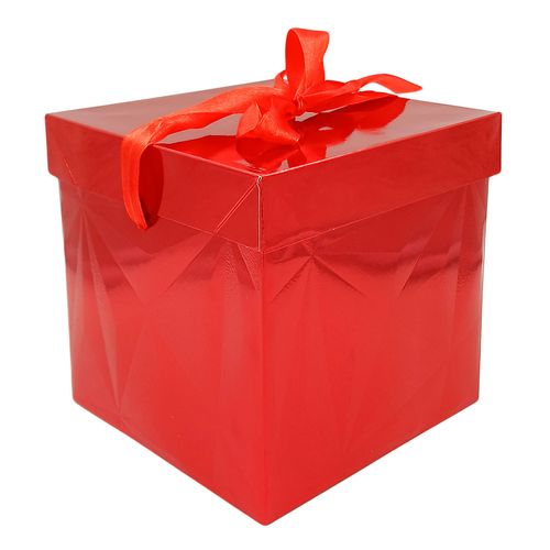 Caixa P/ Presente Metalizado 15x15cm em Papel Amigold