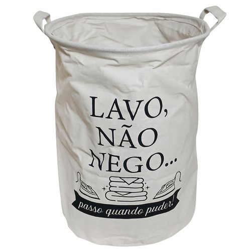 Cesto Redondo P/ Roupa 35x45cm em Linho Casita
