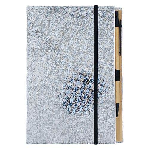Bloco de Anotação Metalizado C/ Caneta 18x13cm em Papel Megagift
