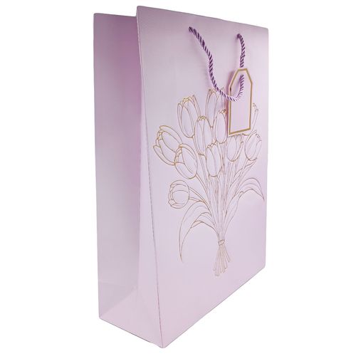 Sacola P/ Presente Flores 31x42cm em Papel Amigold