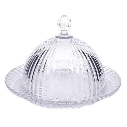 Queijeira Decorativa 14x20cm em Vidro Tecnoserv
