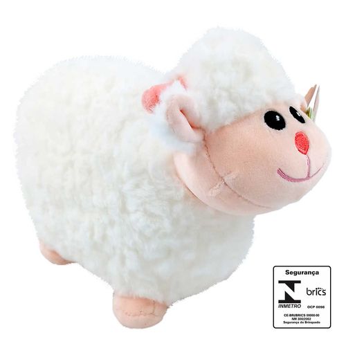 Ovelha de Pelúcia 15cm em Poliéster Fizzy