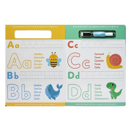 Livro Infantil Meu Grande Livro Escreva e Apague Alfabeto 29cm em Papel Todo Livro