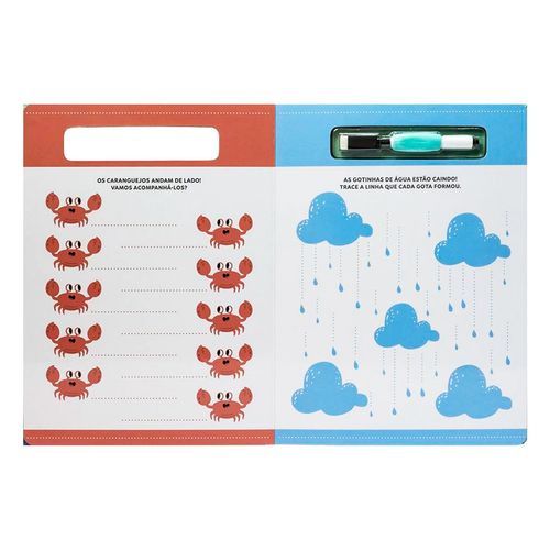 Livro Infantil Meu Grande Livro Escreva e Apague Coordenação Motora 29cm em Papel Todo Livro