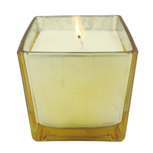 Vela Aromática Ambar e Patchouli 8x8cm em Vidro Gifthome