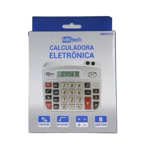Calculadora de Mesa 8 Dígitos 14,5x12cm em Plástico MBtech