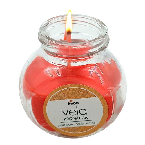 Vela Aromática Decorativa 6x4cm em Vidro Livon