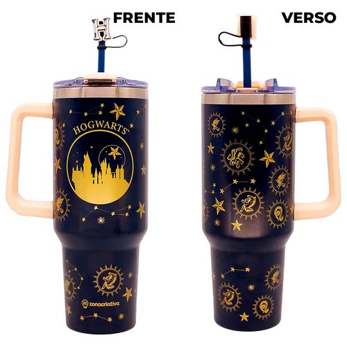 Canecão Térmico Tumbler Hogwarts 1,15L em Aço Inox Zona Criativa