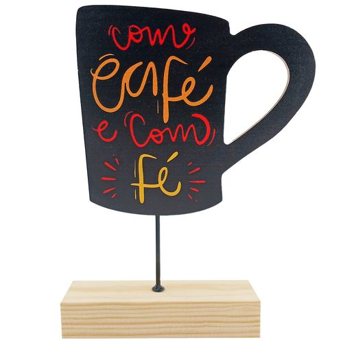 Placa Xícara Decorativa 22x15cm em MDF Livon