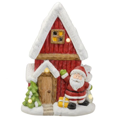Casa Natalina C/ Papai Noel 28,5x42cm em Magnésia Mabruk