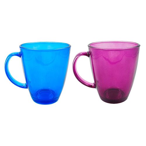 Jogo de Canecas Coloridas 2 Peças 350ml em Vidro Flashgoods