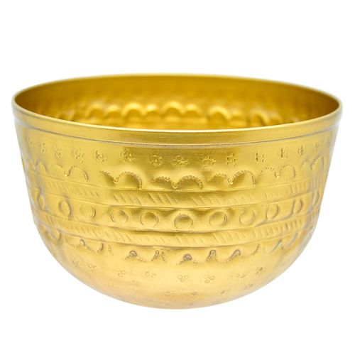 Vaso Cachepot Bacia Sea 13x8cm em Metal Brascontinental