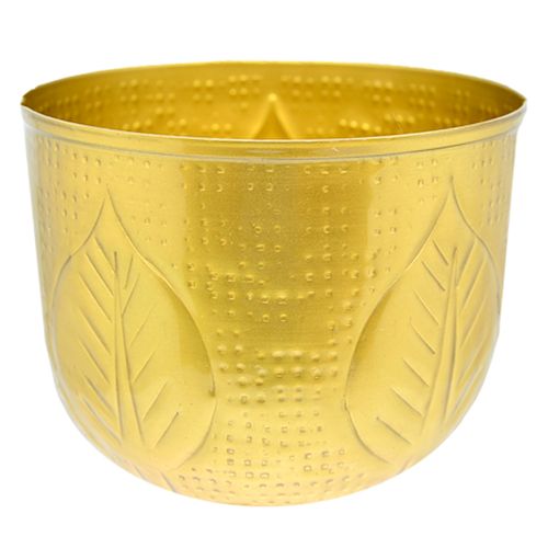 Vaso Cachepot Leaf 13x10cm em Metal Brascontinental