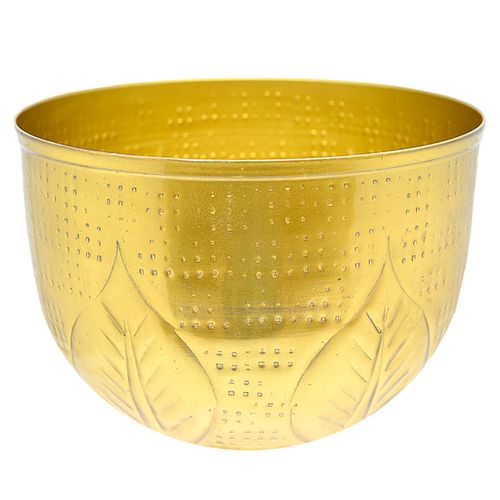Vaso Cachepot Leaf 18x14cm em Metal Brascontinental