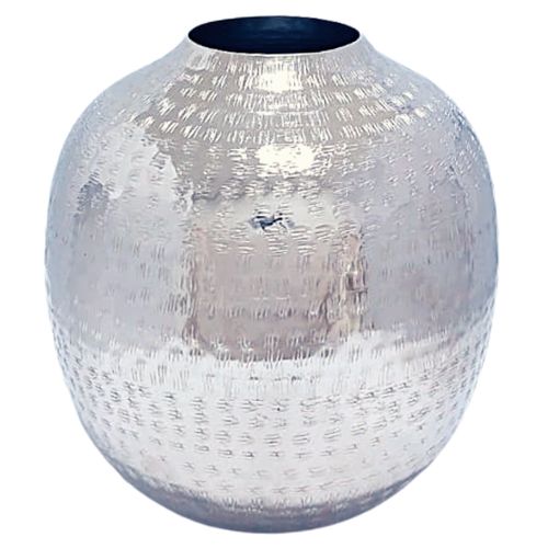 Vaso Redondo Decorativo 20cm em Alumínio Brascontinental