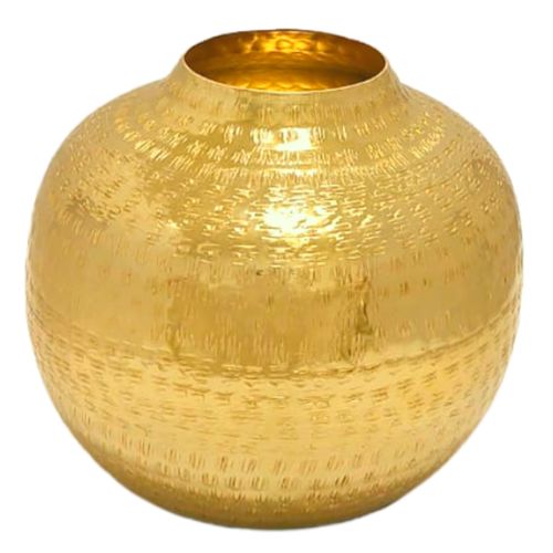 Vaso Redondo Decorativo 15cm em Alumínio Brascontinental