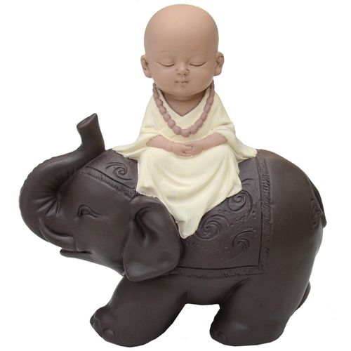 Monge no Elefante 13x12,5cm em Resina Brascontinental