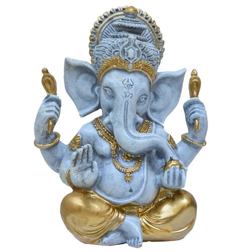 Ganesha Decorativo 11,3x14cm em Resina Brascontinental