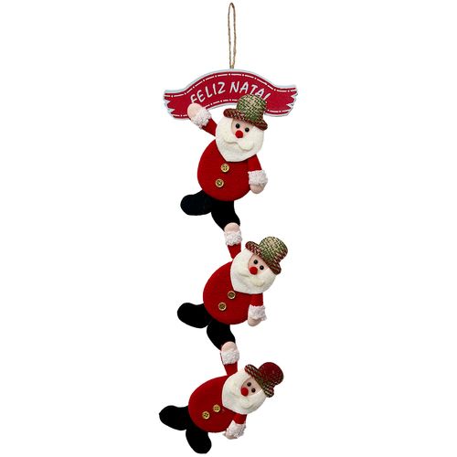 Pendente Boneco Natalino 52cm em Poliéster Rio Master