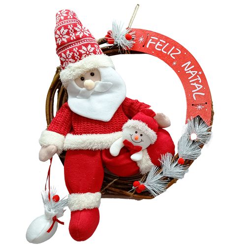 Guirlanda Papai Noel 35cm em Poliéster Rio Master