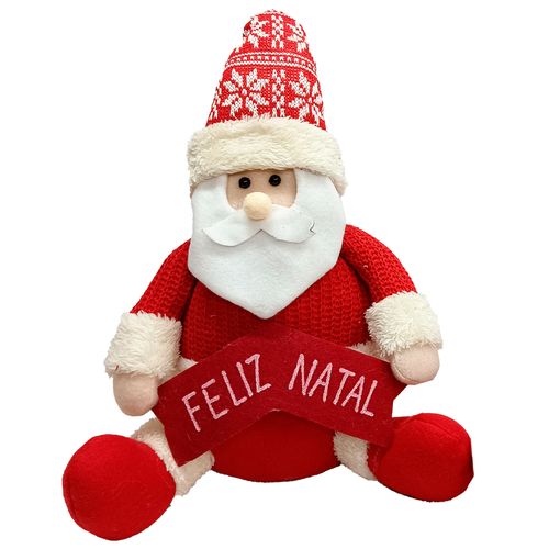 Boneco Natalino Sentado 30cm em Poliéster Rio Master