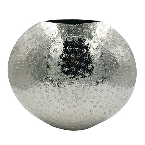Vaso Redondo Decorativo 25cm em Alumínio Brascontinental