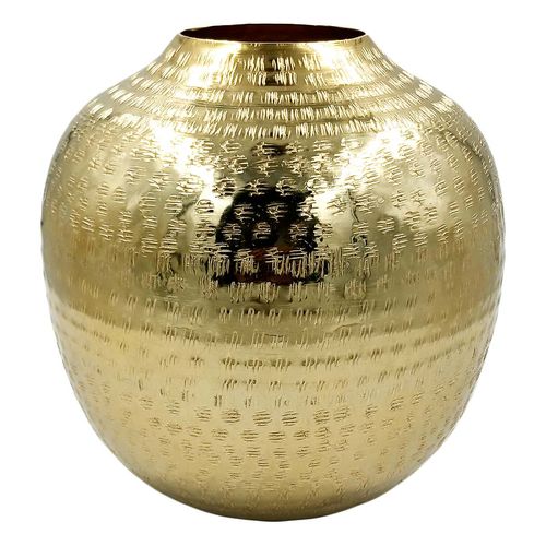Vaso Redondo Decorativo 20cm em Alumínio Brascontinental