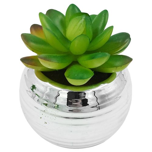 Vaso C/ Planta Artificial 6x8cm em Porcelana Brascontinental