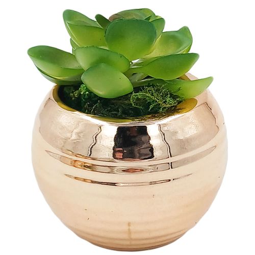 Vaso C/ Planta Artificial 6x8cm em Porcelana Brascontinental