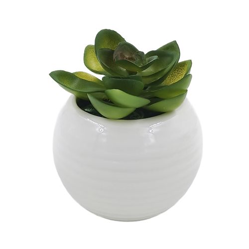 Vaso C/ Planta Artificial 6x8cm em Porcelana Brascontinental