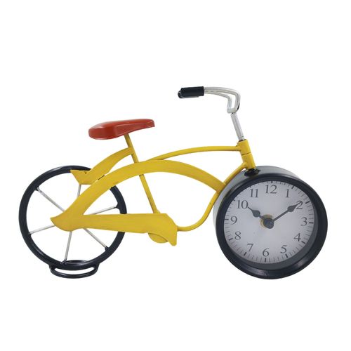 Relógio de Mesa Bicicleta 28,5x17,5cm em Metal Brascontinental