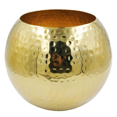 Vaso Cachepot Redondo 19cm em Alumínio Brascontinental