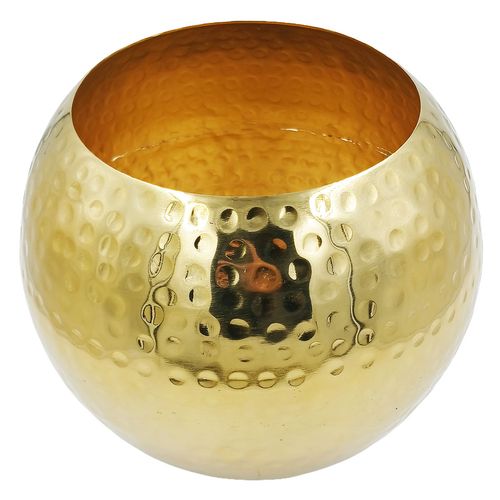 Vaso Cachepot Redondo 19cm em Alumínio Brascontinental