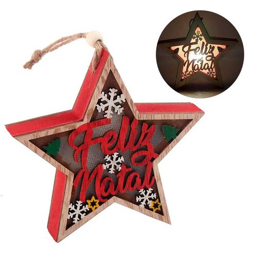 Luminária Estrela Natalina 12cm em MDF Multiart