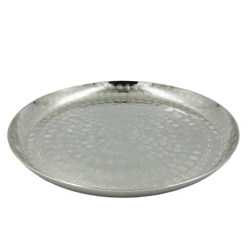 Bandeja Redonda Decorativa 30cm em Alumínio Brascontinental