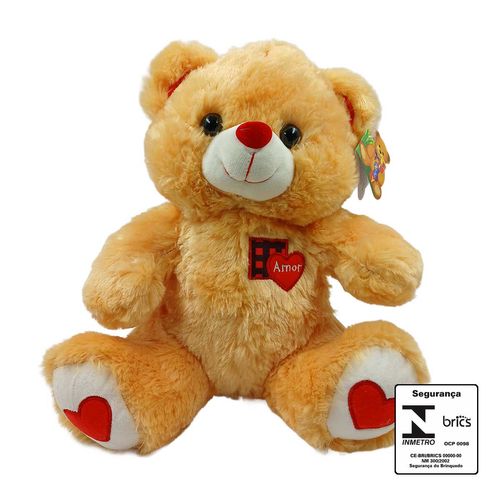 Urso de Pelúcia com Laço 30cm Fizzy