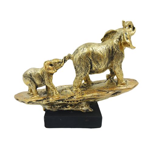 Elefante C/ Filhote 18cm em Resina Brascontinental