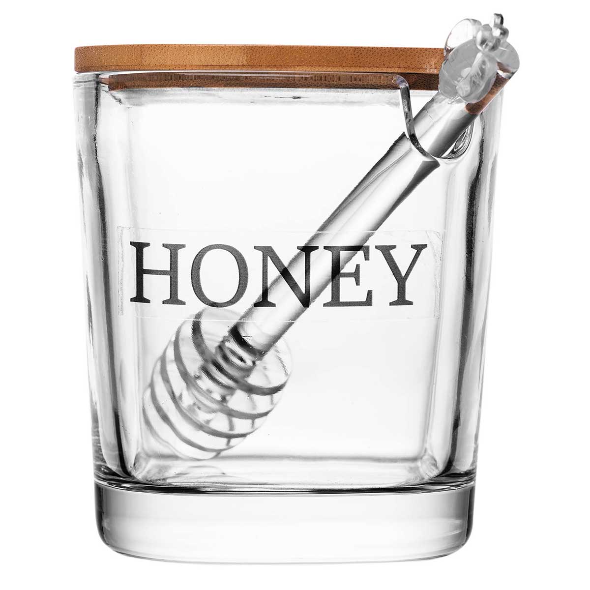 Meleira Basic C/ Tampa e Pegador Bambu 9x11cm em Vidro Wolff